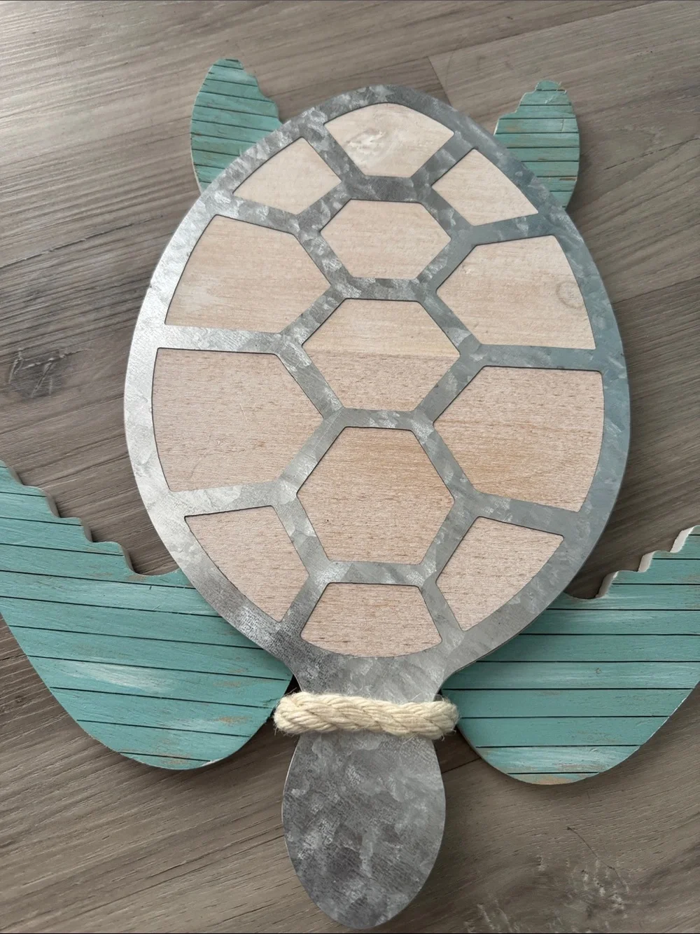 Hobby Lobby Teal and Natural Wood Sea Turtle Wall Decor